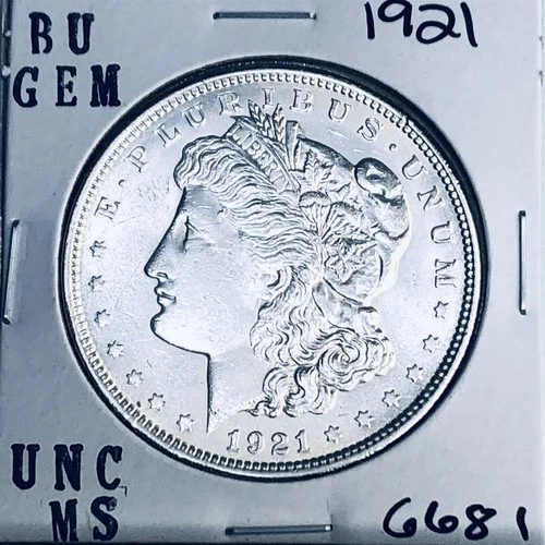 1921 BU GEM MORGAN SILVER DOLLAR UNC MS+++ U.S. MINT RARE COIN 6681