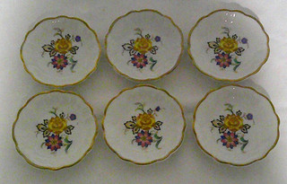 PA Arzberg Bavaria 3" Butter Pat Scallop Edge Floral Bouquet Set/6 VGC