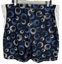 Nautica Swim Trunks Men  s Large Blue And White Lined Drawstring Pool Beach
