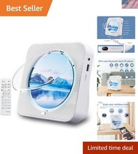 CD Player Bluetooth Desktop for Home with HiFi Speakers FM/USB/AUX/SD White ...