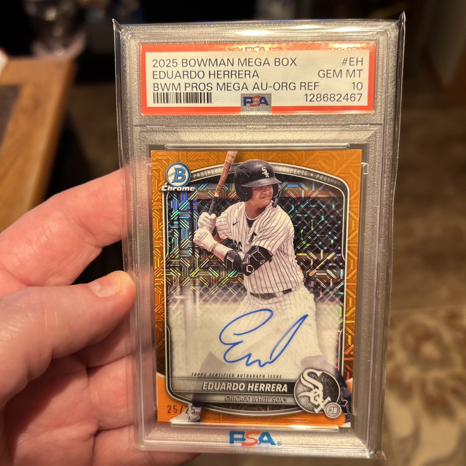 Eduardo Herrera 2025 Bowman Chrome Orange MOJO Auto #’d /25 Autograph Mega Box!