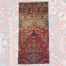 Curated Antique Rug Fragment - 2x5 ft | Handmade Oriental Wool Rug for Bedroom
