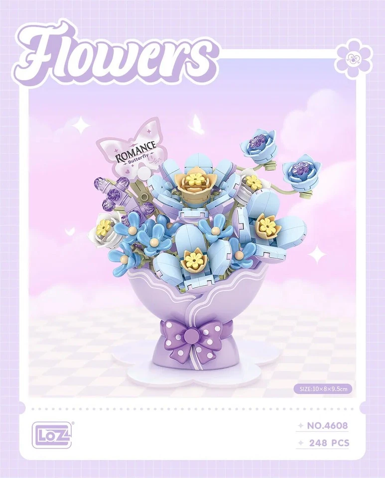 LOZ Purple Flower Bouqet (248pcs) Mini Building Bricks LOZ4608