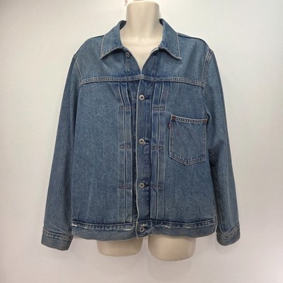 Levi s Type 1 Denim Jacket Blue Mens Size Large Cinch Back Premium Big E Trucker