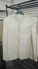 Men's Sherwani Asian Prince Wedding Coat Cream Colour XL Size