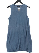 Uniqlo Women's Top S Blue 100% Wool Sleeveless V-Neck Tunic
