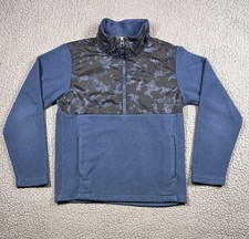 The North Face Jacket Boys Medium 10-12 Blue Camo 1/4 Zip Fleece Pullover