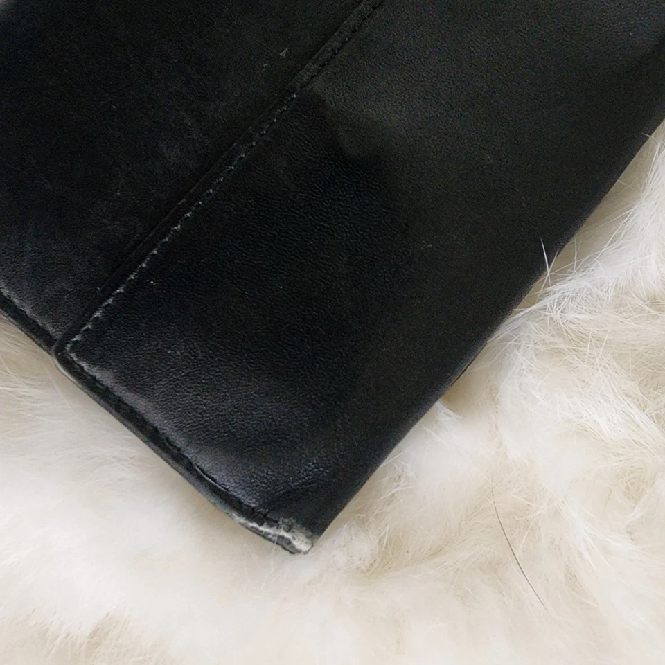 Cartera Bvlgari Bi Plegable Hombre Cuero de becerro Negro 4" x 4" Foto 4 de 4