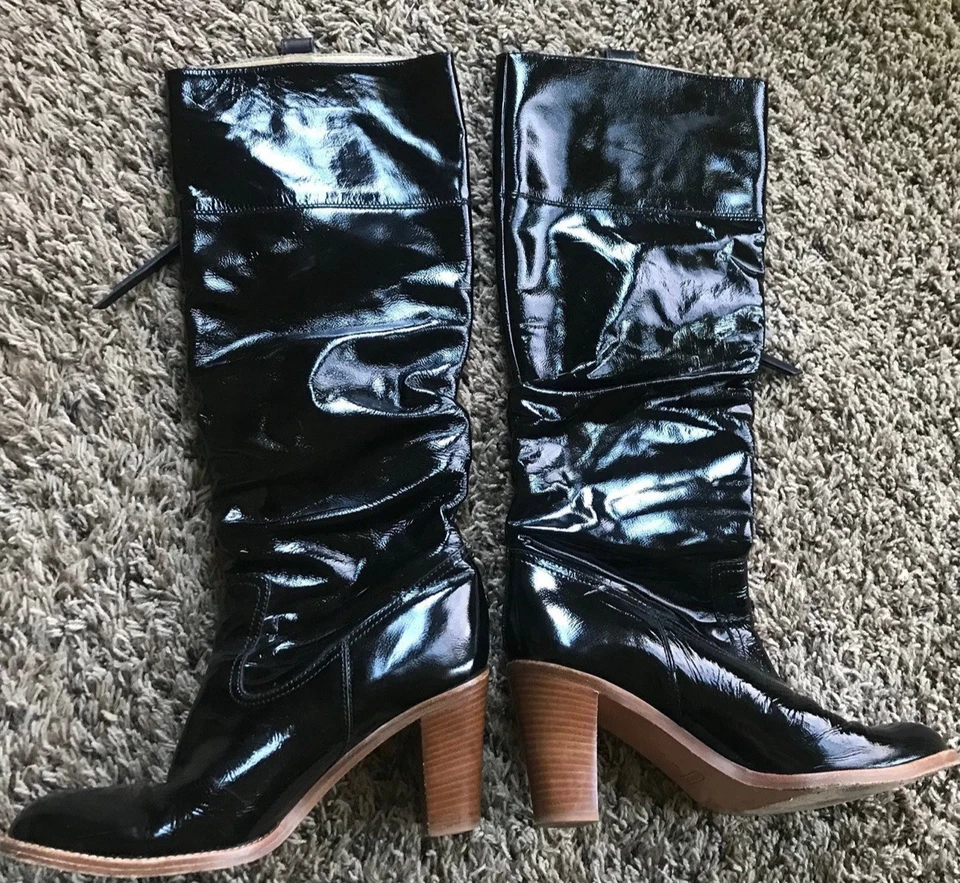 Coach Morgan Black Patent Leather Women Boots Sz 8 - Image 4 of 4