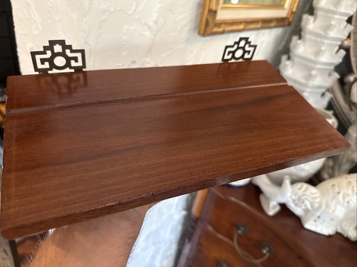 Vintage Wood Brass Asian Chinoiserie Wall Shelf 12 Inch - Picture 6 of 14