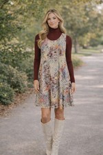 Women’s Floral Swing Dress Sleeveless Knee Length Stretch Size L NWT Nine West