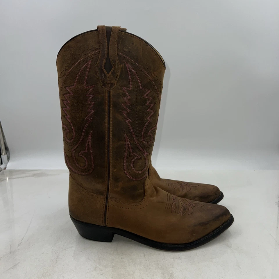 Smoky Mountain Boots Womens Sz 8.5 Round Toe Brown Leather Western - Image 4 of 4