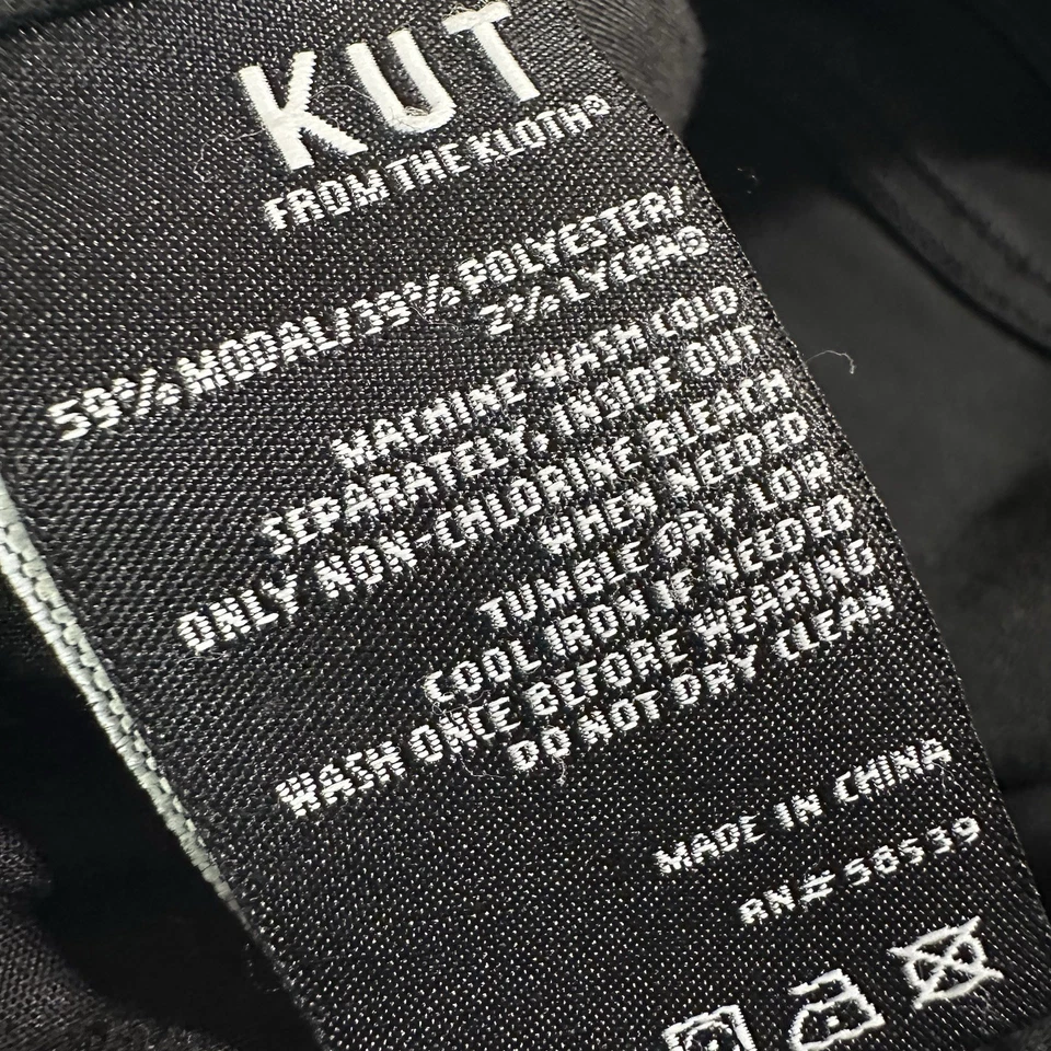 KUT From The Cloth Polyester Jeans Womens 18 Straight Leg Black Stretch - Image 4 of 4