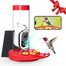 TT Nature Hummingbird Feeder with Camera Solar Powered, AI Identify Cloud Storag