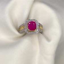 Afghani Ruby, Natural Ruby Silver Ring, Ruby Gemstone Ring Sterling Silver 925