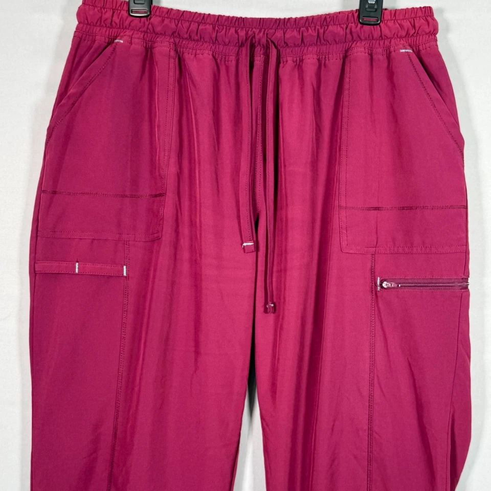 Calça ScrubStar Scrub XL 33x31,5" Feminina Borgonha Poliéster/Elastano Excelente Estado Usado 5 Bolsos - Imagem 2 de 4