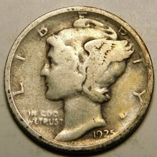 1925 D Mercury Dime VG - F   "Actual Coin Pictured - Appears Cleaned"