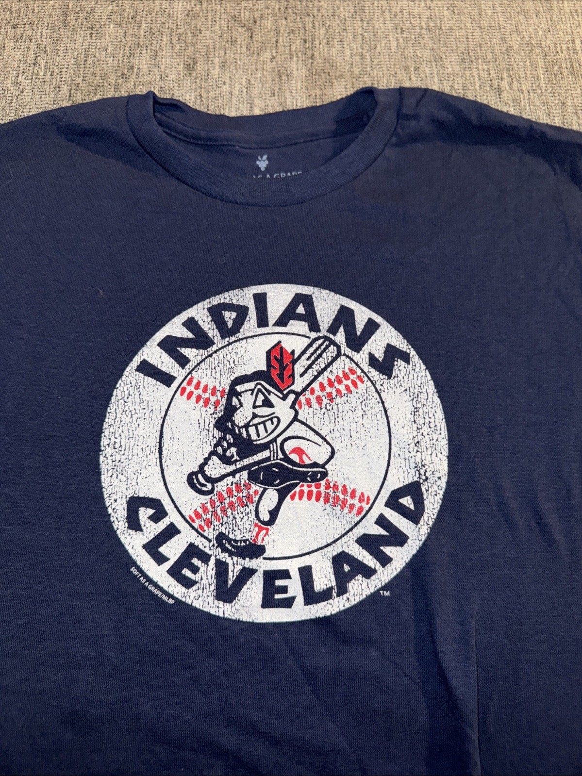 MLB Cleveland Indians Youth Tee Shirt Size Large 14/16 Soft Tee