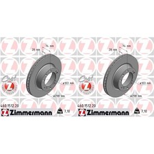 2x ZIMMERMANN BREMSSCHEIBEN 298mm INNENBELÜFTET VORNE passend für PORSCHE 944 96