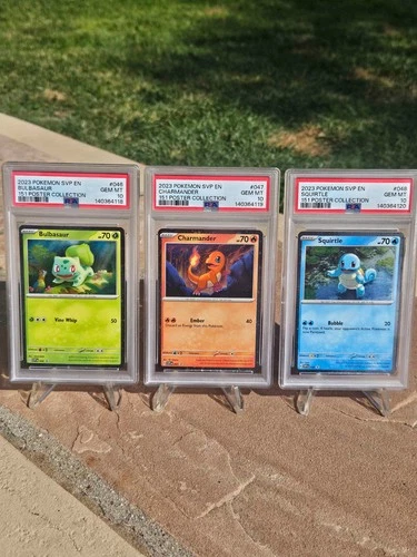 Pokémon 151 Poster Collection Sequential PSA 10 Bulbasuar Charmander Squirtle