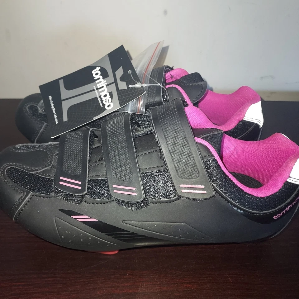 Zapatos de ciclismo Tommaso para mujer 37 (talla 7) Pista 100 SPD y bicicletas de pelotón ajustadas negras Foto 2 de 4