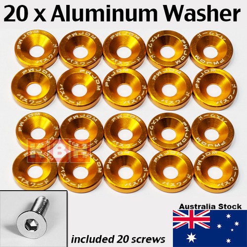 20PCS For JDM Billet Aluminum Fender Bumper Washer/Bolt Engine