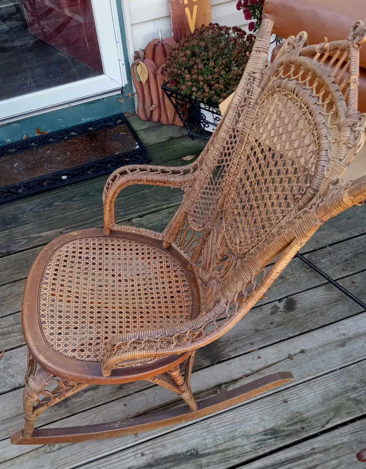 Ornate Wicker Rocker / Rocking Chair | eBay