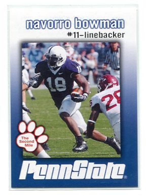 NAVORRO BOWMAN 2009 Penn State Second Mile Seinor RAIDERS 49ers LB