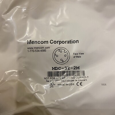 Mencom MDC3Y2M Cable Y-Connector MDC 3 Pole Male - 2 blunt cut cable 2M 4A 3 PIN