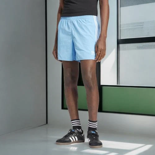 Pantaloncini Adidas Originals semi blu a scoppio elastico in vita Sprinter regular fit nuovi con etichette