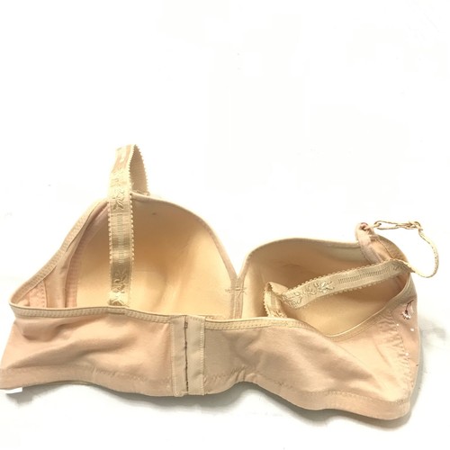 New Women's Bra Beige Floral Padded Wirefre Size 46/105 Wireless New - Picture 2 of 3
