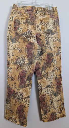 Vintage 1990s Crossing Pointe Ginger Paisley Denim Jeans Size 14 Miss USA Cotton - Picture 4 of 9