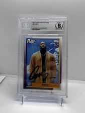 Omos signed 2021 Topps Heritage WWE Beckett Encapsulated￼