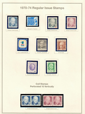 1970-1974 Regular Issues 1393 to1401 & 1402 Coil Pairs MNH