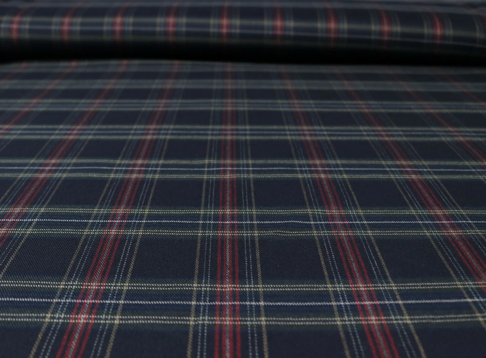 Schottenkaro Karo Stoff Glencheck Rot Grau Beige auf Schwarz EUR 13,98/m - Bild 3 von 3