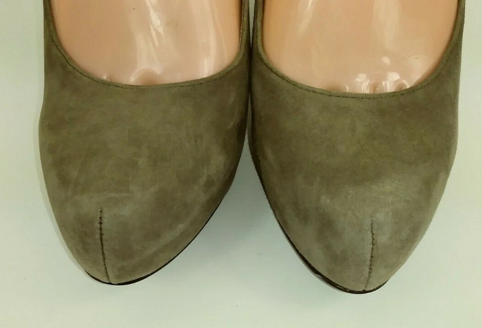 Zapatos de tacón Moda Spana Wos EE. UU. 8,5 M gris gamuza vestido plataforma 404 Foto 3 de 4