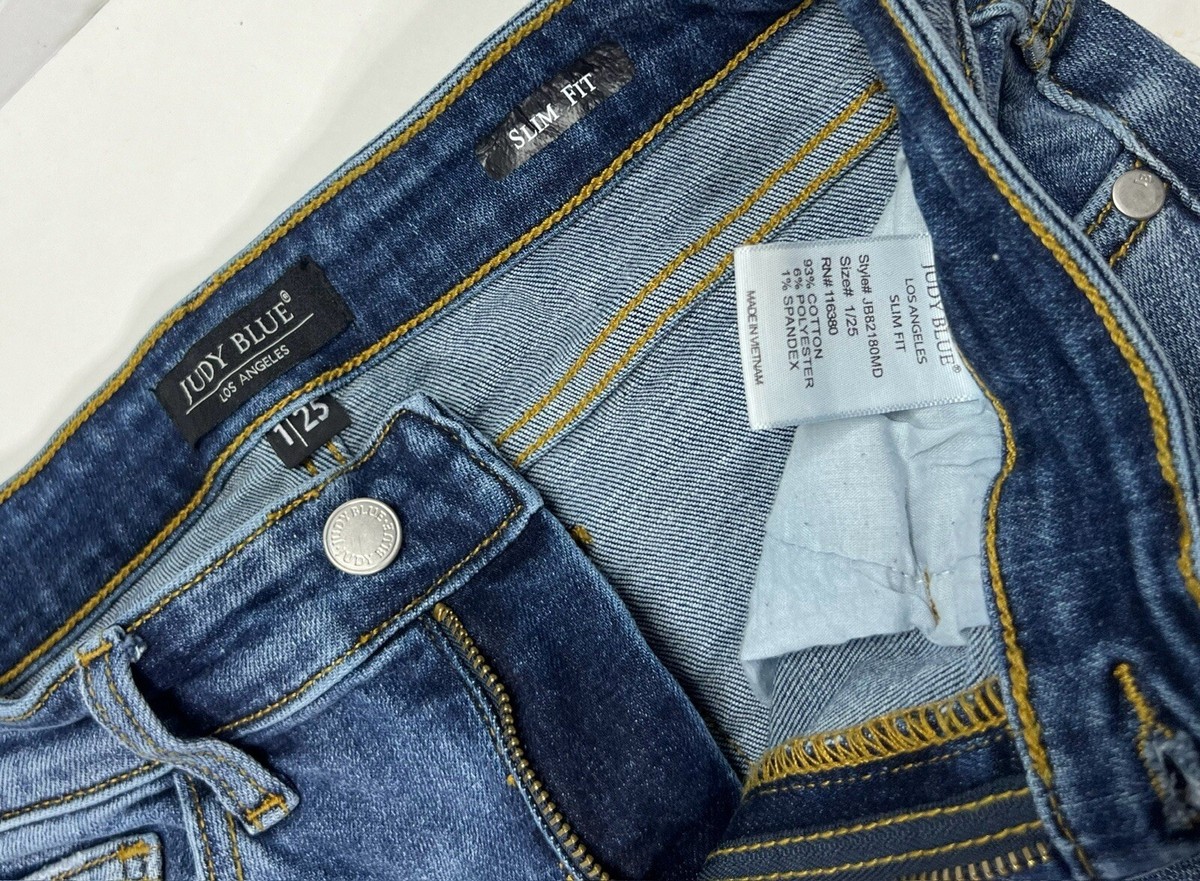 Judy Blue Mid Rise Classic Slim Fit Jeans Sz 1/25 JB82180MD | eBay
