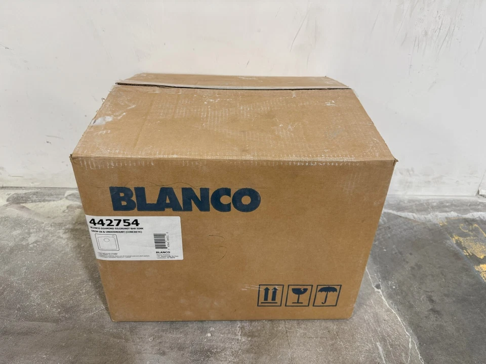 Fregadero de barra residencial BLANCO 15 pulgadas L x 15 pulgadas W gris concreto 1 agujero Foto 2 de 3