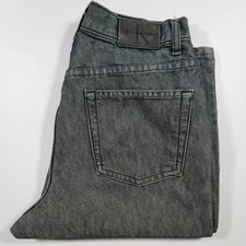 VTG Calvin Klein Women's Denim Gray Jeans Leather Tab Size 8