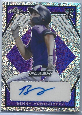 2021 Leaf Flash BA-BM1 Benny Montgomery Auto Colorado Rockies Purple 72/75
