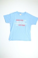 Youth Gildan Blue Common Sense T Shirt Large L GUC