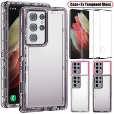 For Samsung Galaxy S21 /S21 Ultra Transparent Case Clear Cover Screen Protector