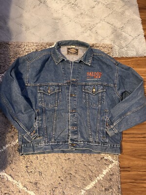 Men s 90s Style Denim Jacket Jeanswear Size XL Saloon No.10