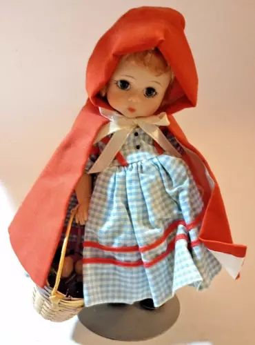 Vintage Madame Alexander 8" Little Red Riding Hood Doll Porcelain With Stand