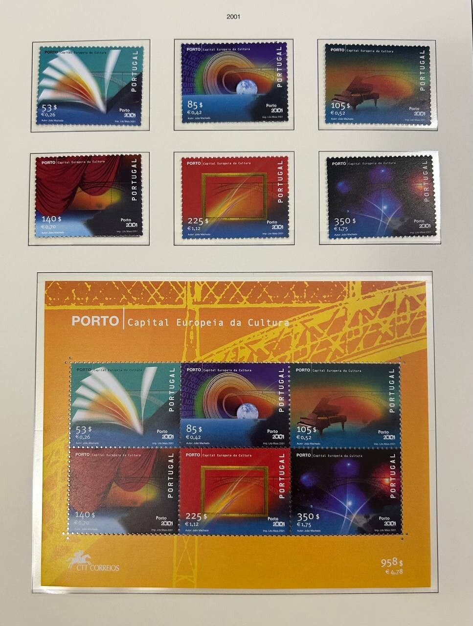 Portugal 2001 block+stamps Mi#bl.170+2508-2513 MNH CV=29$