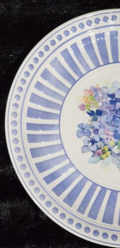 6 Shabby Chic Floral Hydrangea Blue White Melamine Plates & Bowls Spring Summer - Picture 5 of 20