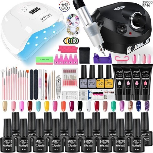 Nail Set With 54W/36W UV Nail Lamp Dryer & Nail Drill Machine For Manicure Set - Picture 16 of 33