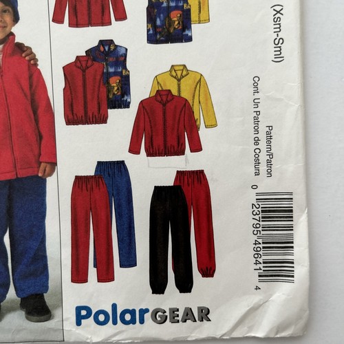 McCalls 4964 Fleece Jacket Gilet Waistcoat Trouser Boy Girl New Uncut Pattern - Picture 5 of 13