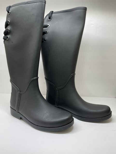 matte black rain boots