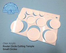 SMALL Multi Circle Router Jig 0.5-3." Clear Woodworking Template Guide - Inlay